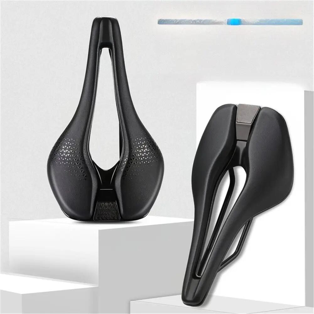 Selle vélo courte respirante en PU avec évidement central 2/7