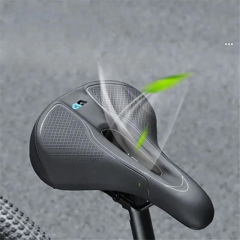 Selle de vélo en cuir et éponge creux et respirant 3/7