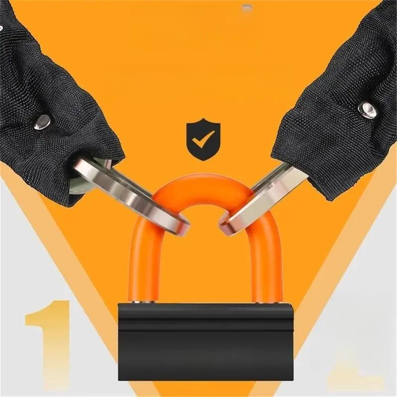 Antivol pour vélo et moto en acier allié avec chaîne en forme de U 6/7