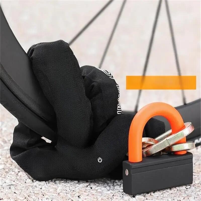 Antivol pour vélo et moto en acier allié avec chaîne en forme de U 4/7