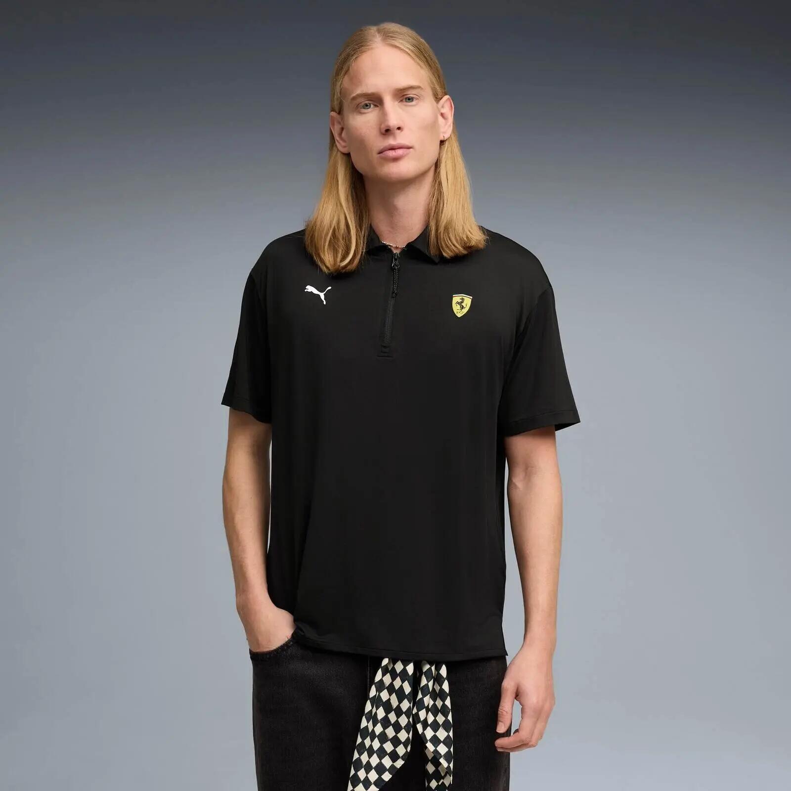 T-shirt Puma Ferrari Cloudspun Polo, Noir, Hommes 4/5
