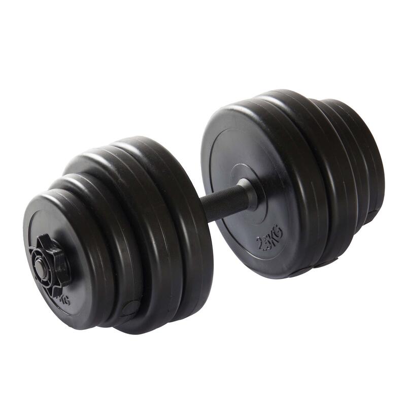 Haltere Reglable 15kg Simple (7kg / 10kg / 12kg / 15kg) - Haltère  Musculation en Acier avec Poignée Recouverte de Mousse - Compact - pour  Maison Gym (1 × 15 kg) : : Sports et Loisirs