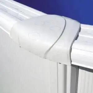Piscina rotonda Atlantis 550 x 132 cm con parete in acciaio bianco 9/11