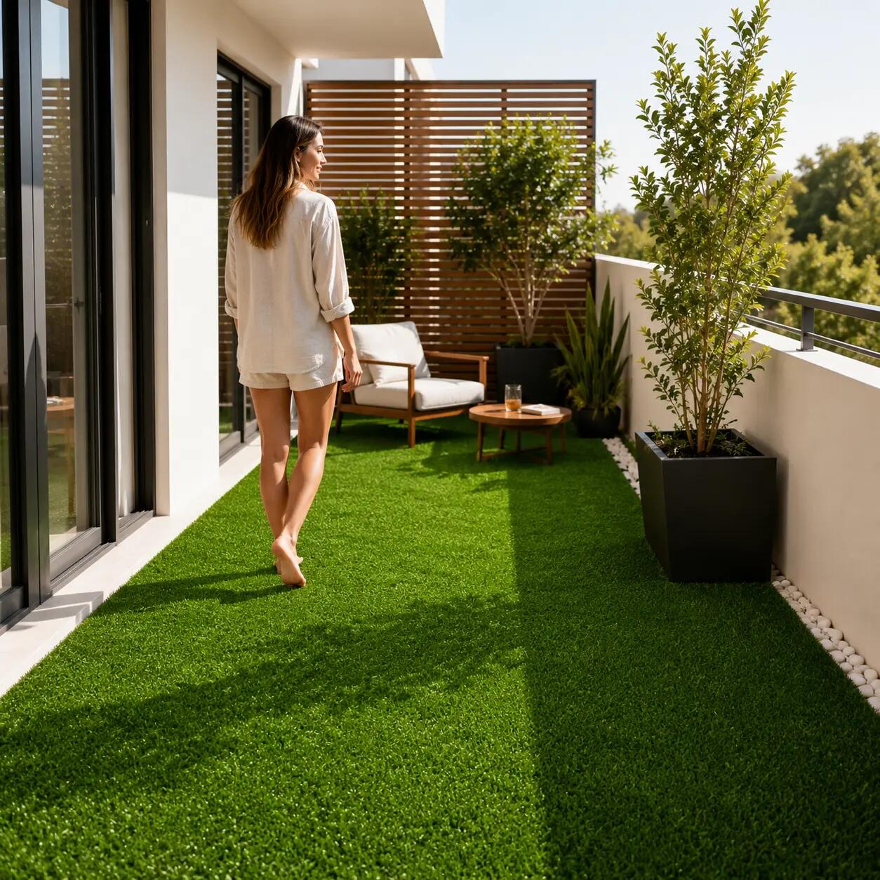 Rollo Césped Artificial Premium 20 mm 1×10 m (10 m²) 8/8