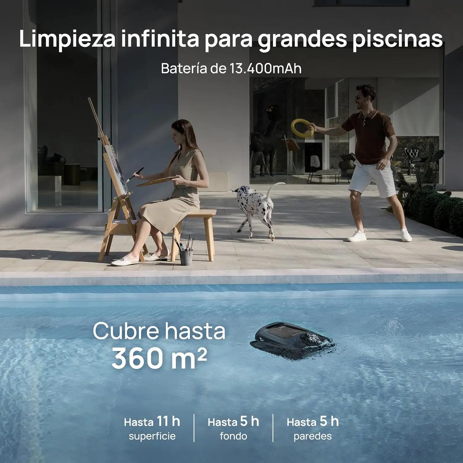 Robot de piscina inalámbrico Wifi Aquasense 2 PRO Beatbot - Fondo, Pared, Superf 9/11