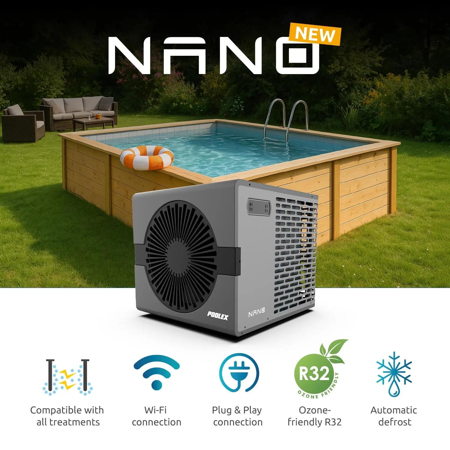 Nano warmtepomp 3 kW met Wi-Fi voor kleine compacte zwembaden 8/8