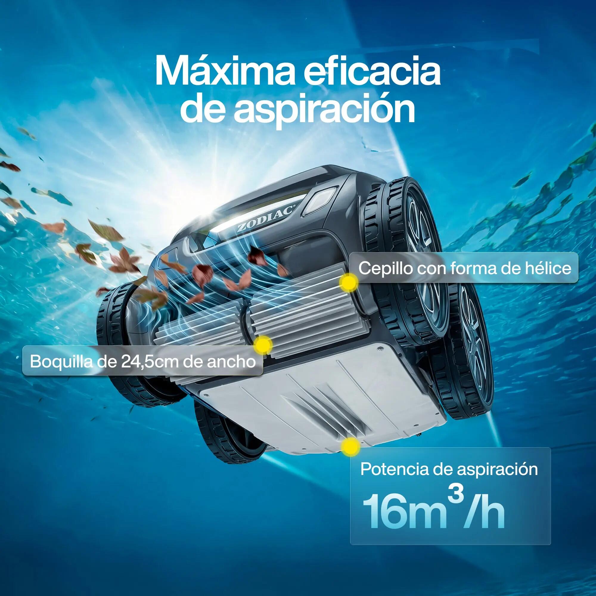 Aspirador de Piscina Eléctrico Automático ZODIAC ALPHA OA 6400 iQ limpa fundos 10/11