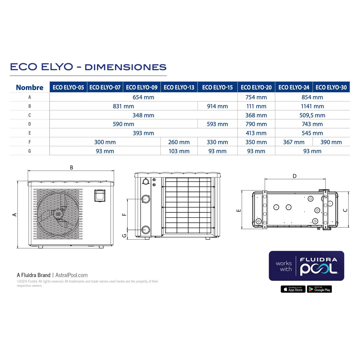 Eco Elyo Wifi Inverter Pool-Wärmepumpe Bomba de calor para piscina Eco Elyo-24 10/10