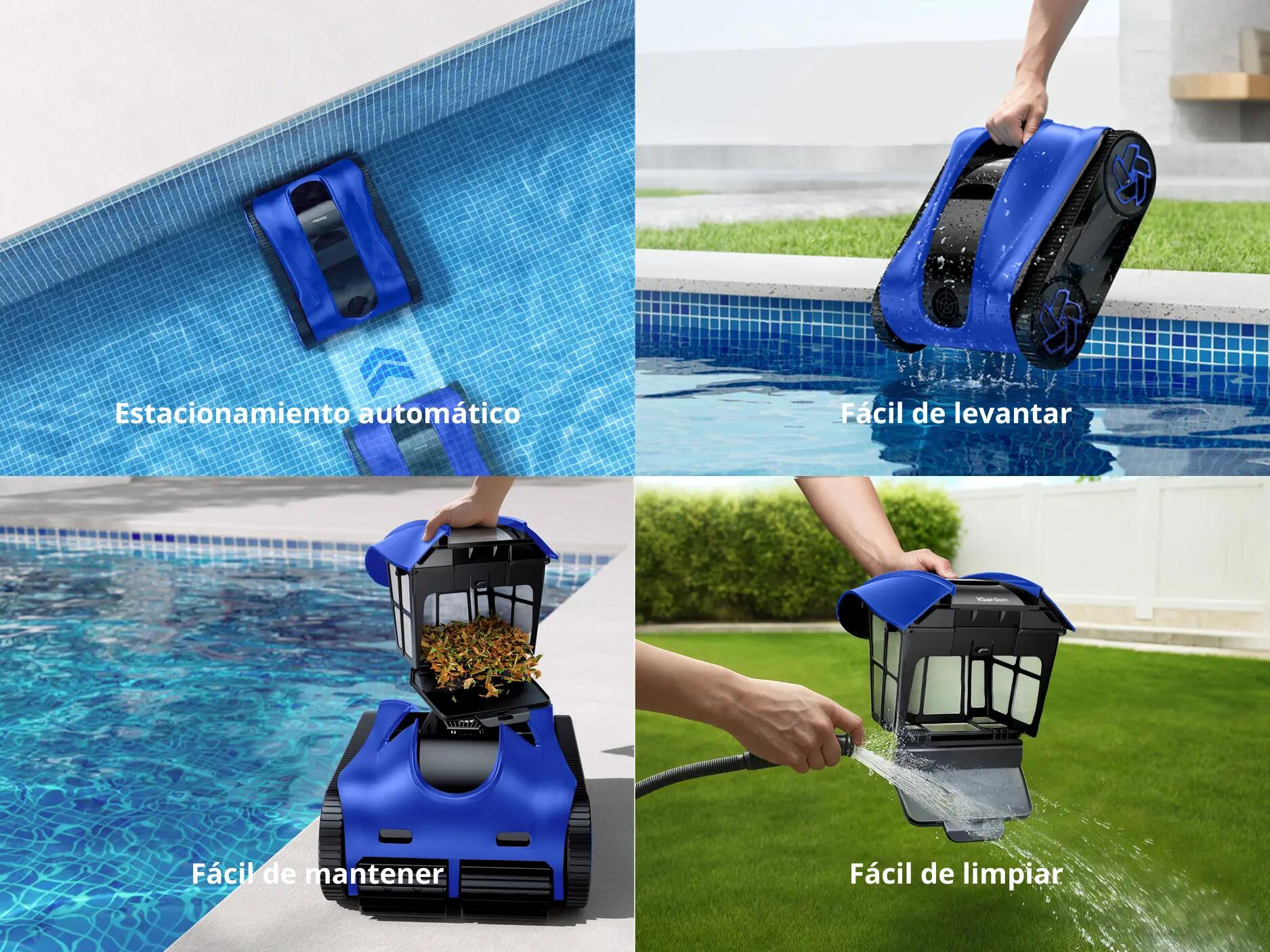 iGarden K60 Snoerloze Accu-Zwembadrobot - Blauw 10/11
