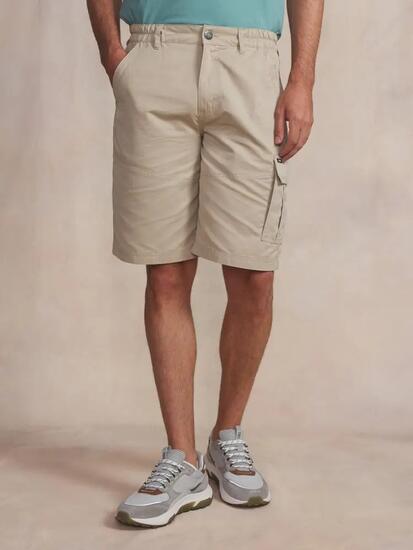 Bermuda homme, ceinture semi-élastique, fuppaber, beige