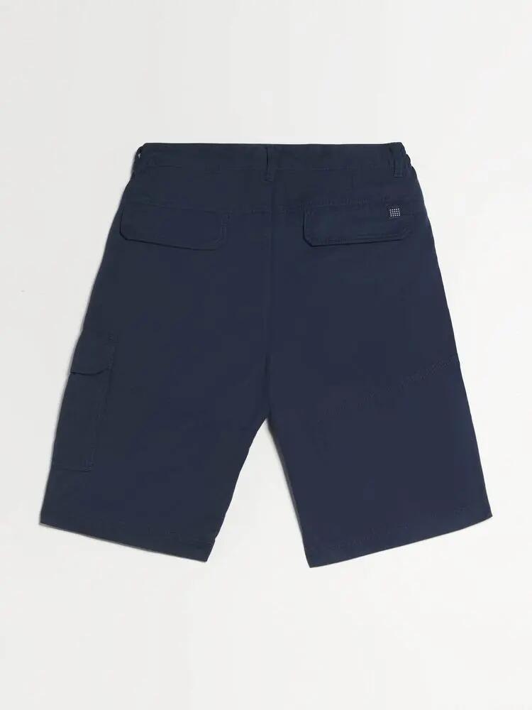 Bermuda homme, ceinture semi-élastique, passants, bleu marine 4/4