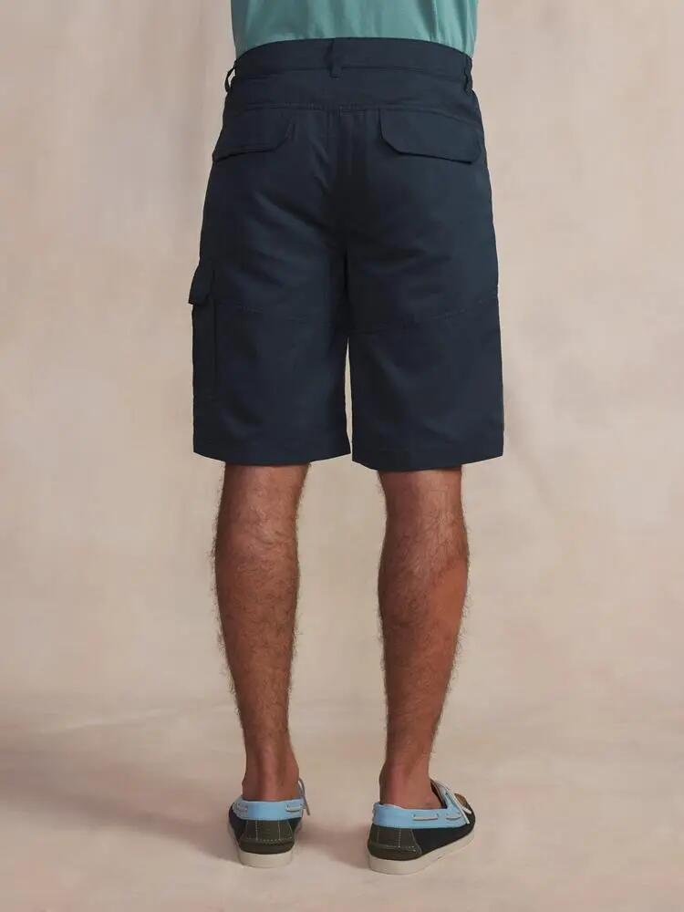 Bermuda homme, ceinture semi-élastique, passants, bleu marine 2/4