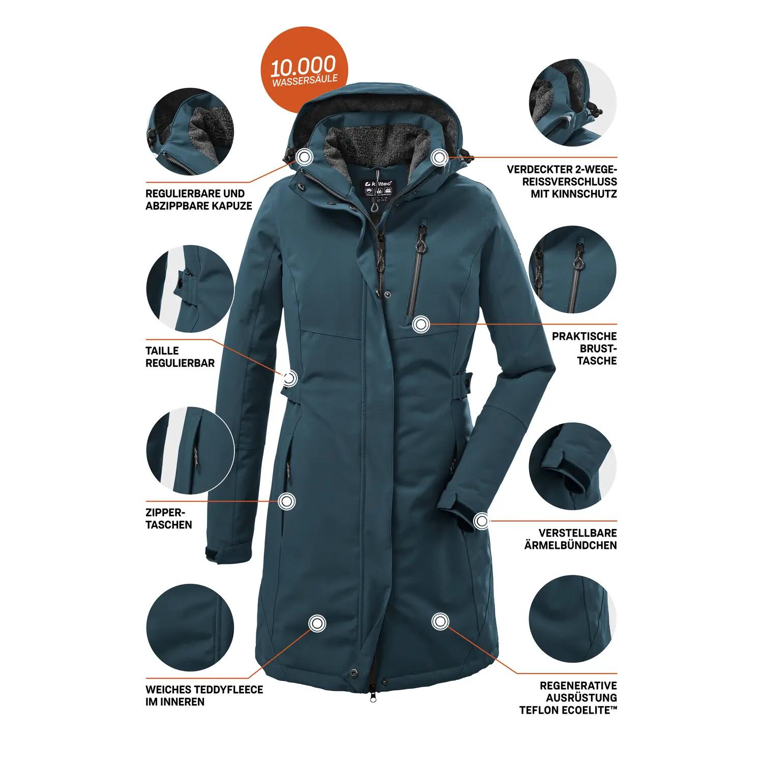 Veste imperméable à capuche femme Killtec Kow 165 6/8
