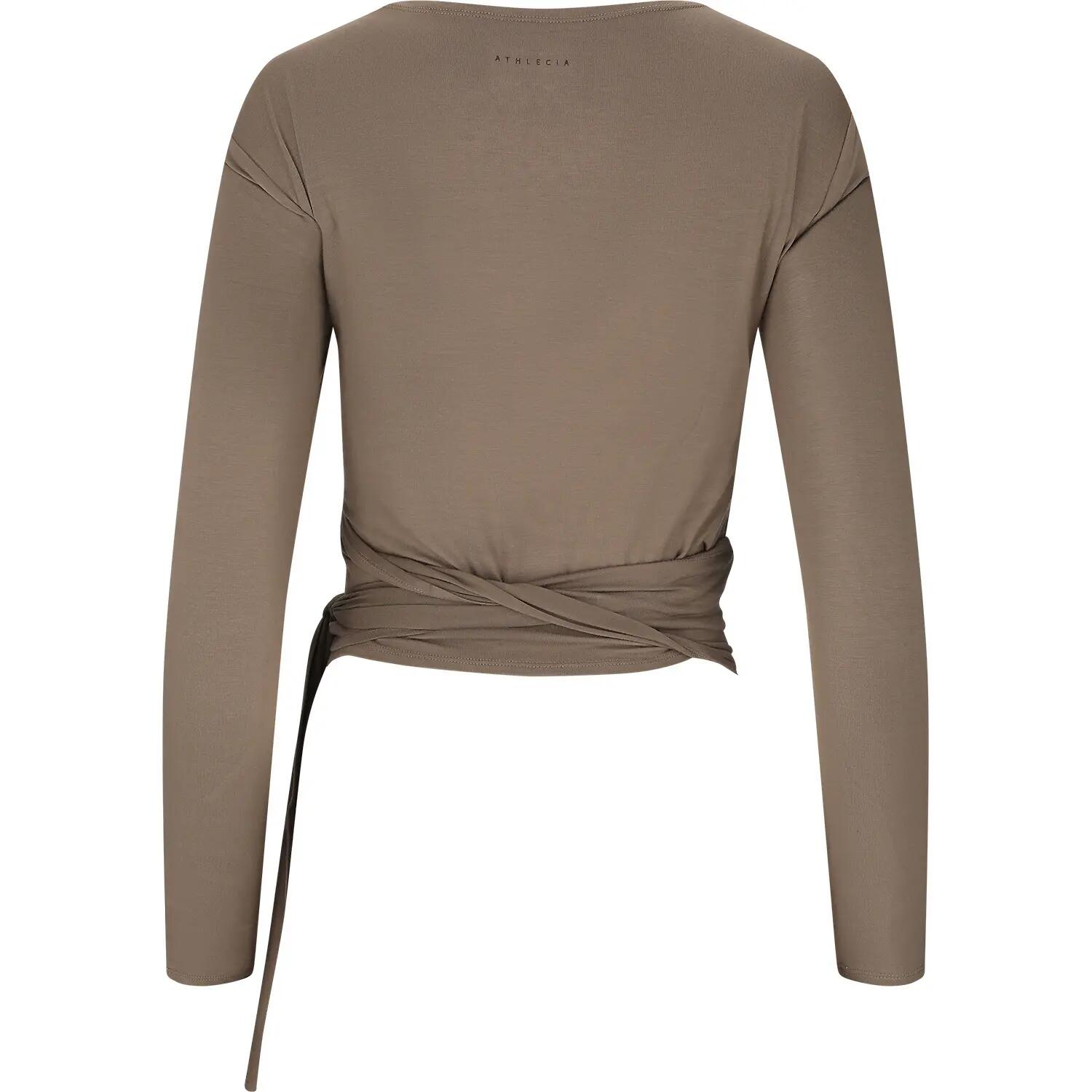 athlecia Walyn W Wikkelblouse van viscose met stretch – 1292 Greige 2/6