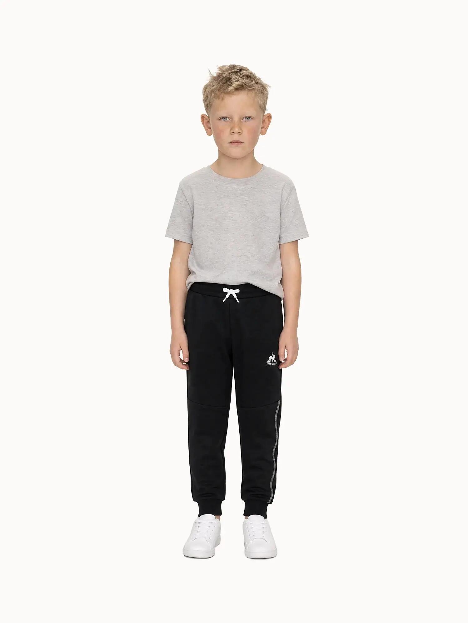 Pantalon en molleton léger avec bandes côtés contrastées Tricolores 5/5