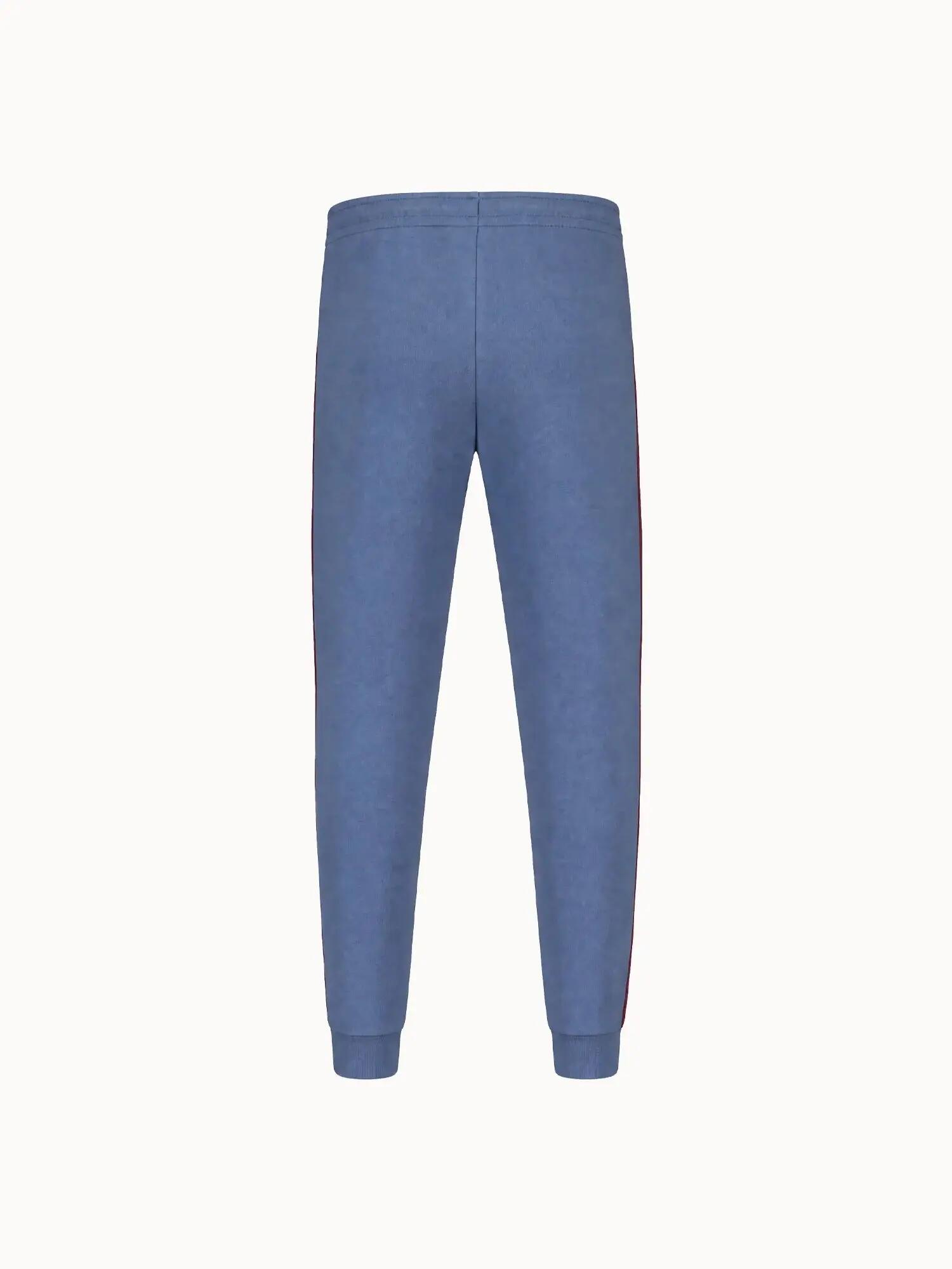 Pantalon en molleton léger avec bandes côtés contrastées Tricolores 3/5