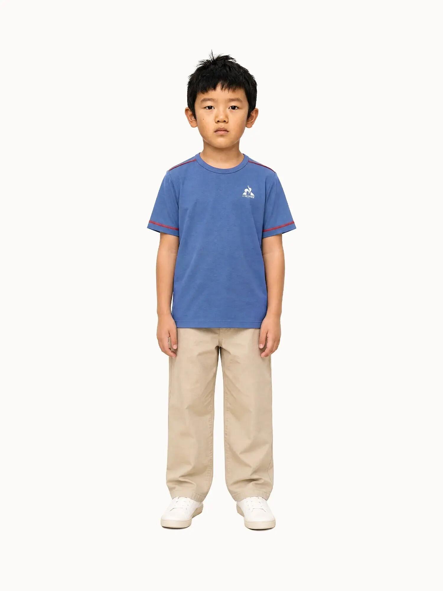T-shirt en jersey de coton avec bandes contrastées Tricolores 5/5