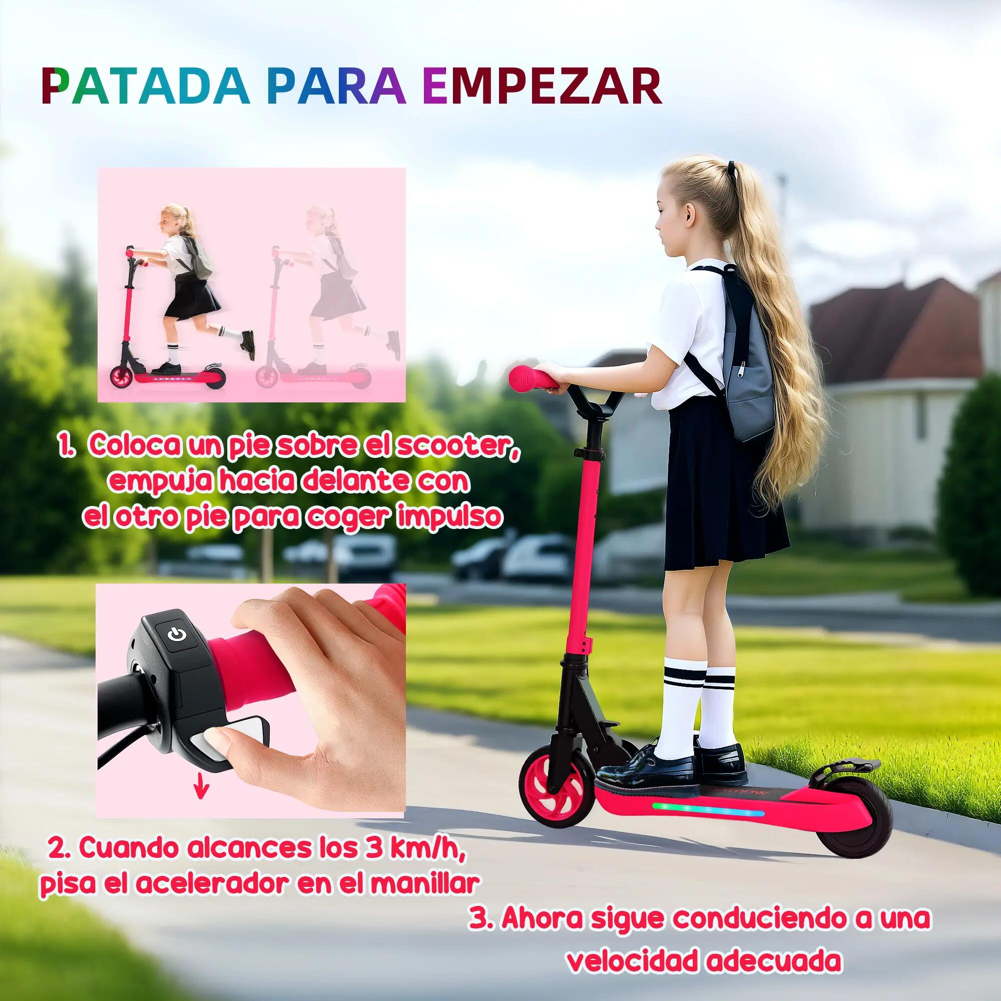 Trottinette électrique - Pliable, 120 W, 10 km/h - Rouge 6/6