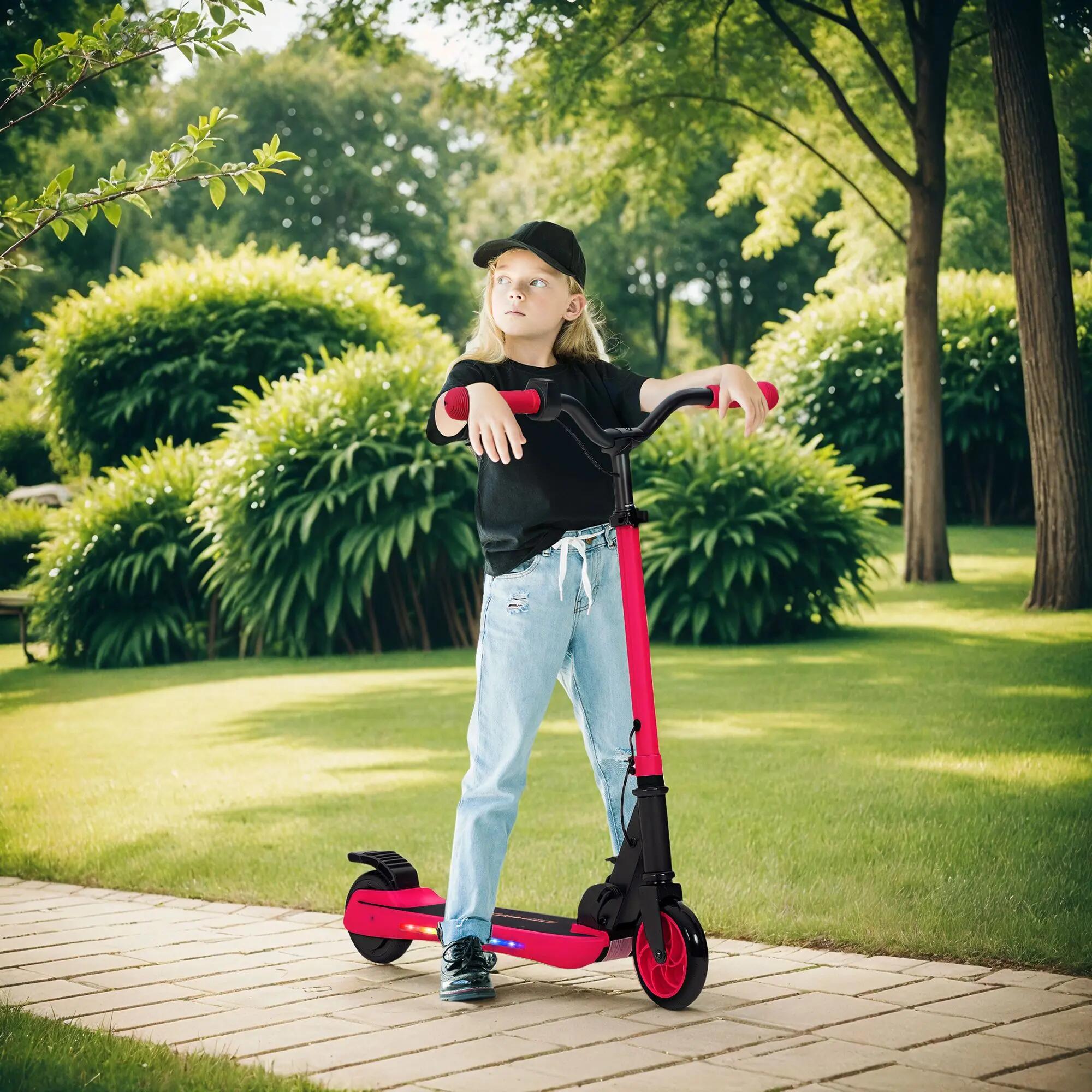 Trottinette électrique - Pliable, 120 W, 10 km/h - Rouge 4/6