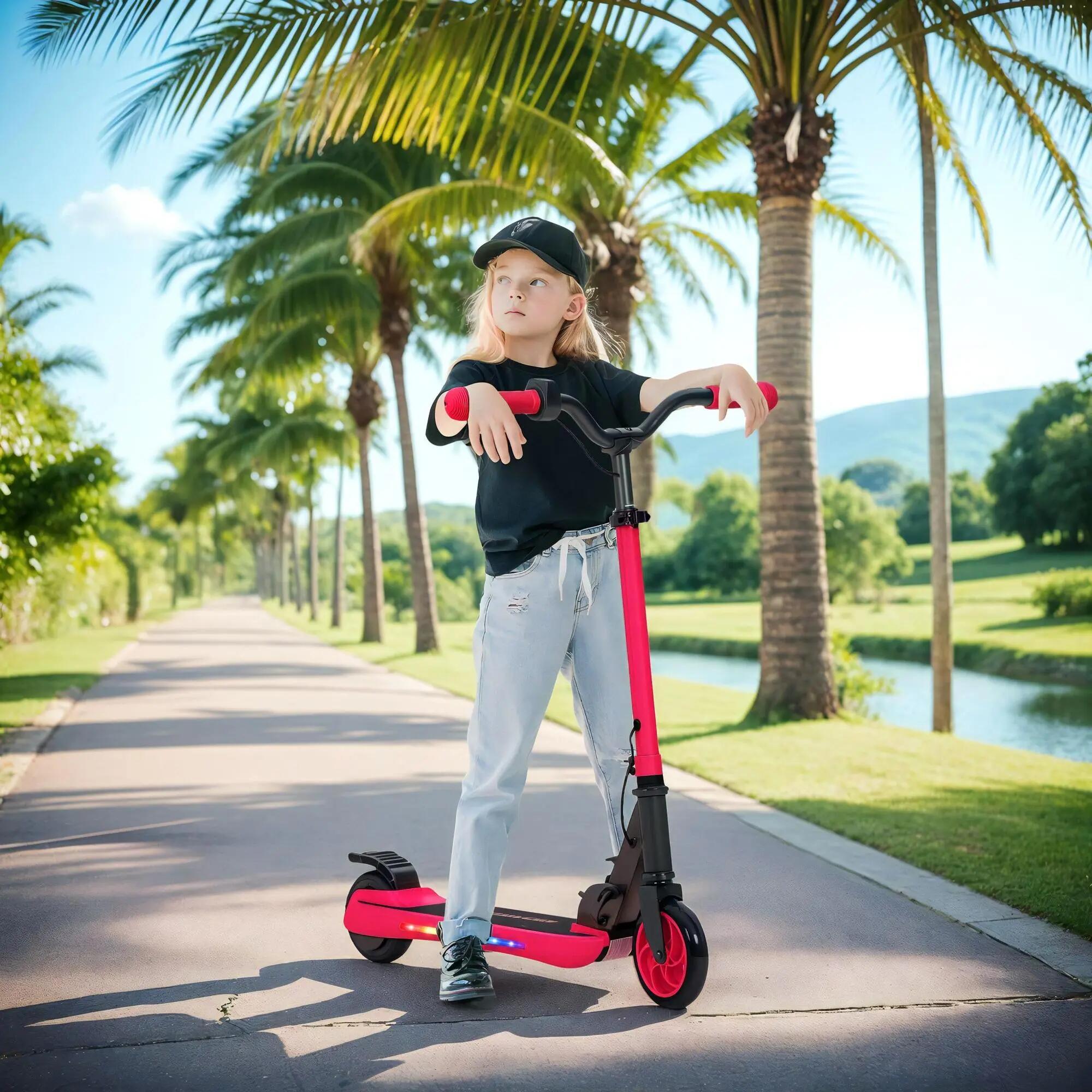 Trottinette électrique - Pliable, 120 W, 10 km/h - Rouge 3/6