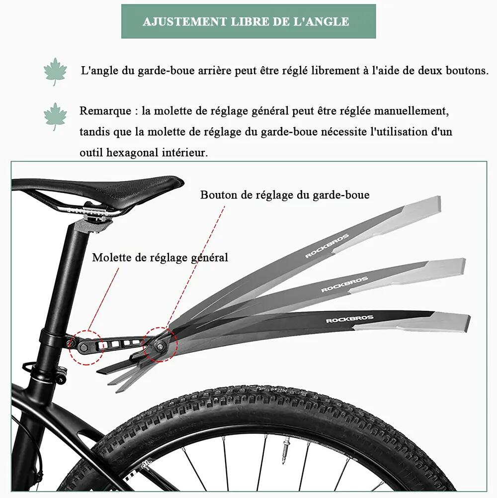 Fahrradschutzblech Verstellbares MTB-Schutzblech Vorne und Hinten PP 4/6