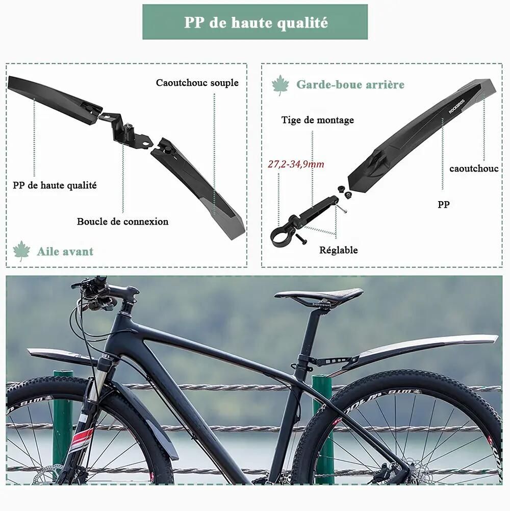 Fahrradschutzblech Verstellbares MTB-Schutzblech Vorne und Hinten PP 2/6
