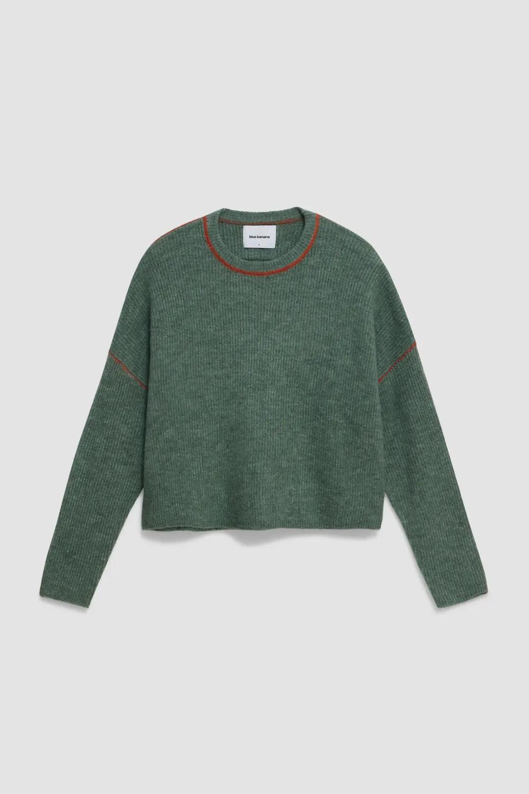 Jersey Knitted de Mujer Blue Banana Yarn Sage 4/4