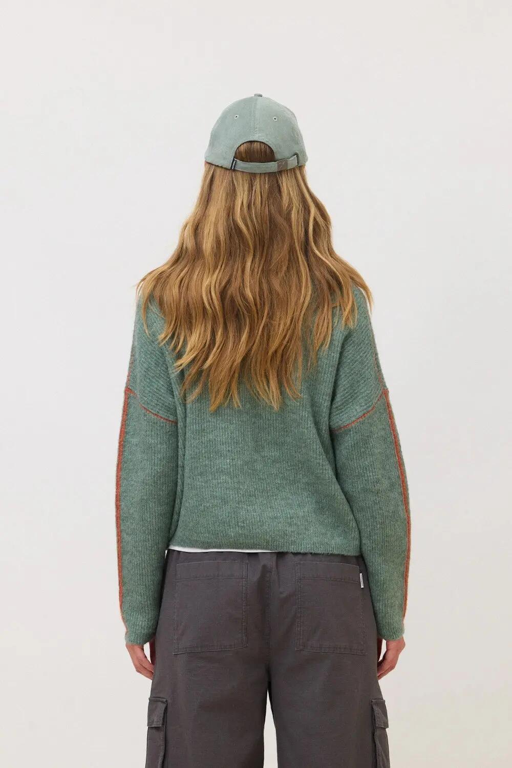Jersey Knitted de Mujer Blue Banana Yarn Sage 2/4