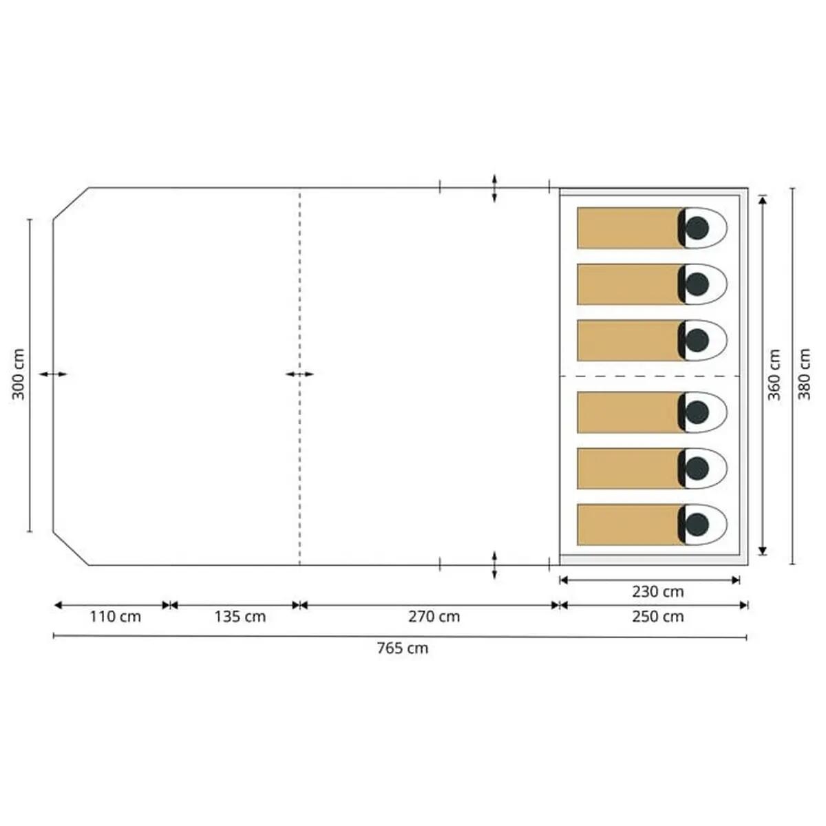 Aufblasbares Zelt - Timola 6 Air Sleeper Protect XL - Luftzelt für 6 Personen 15/16