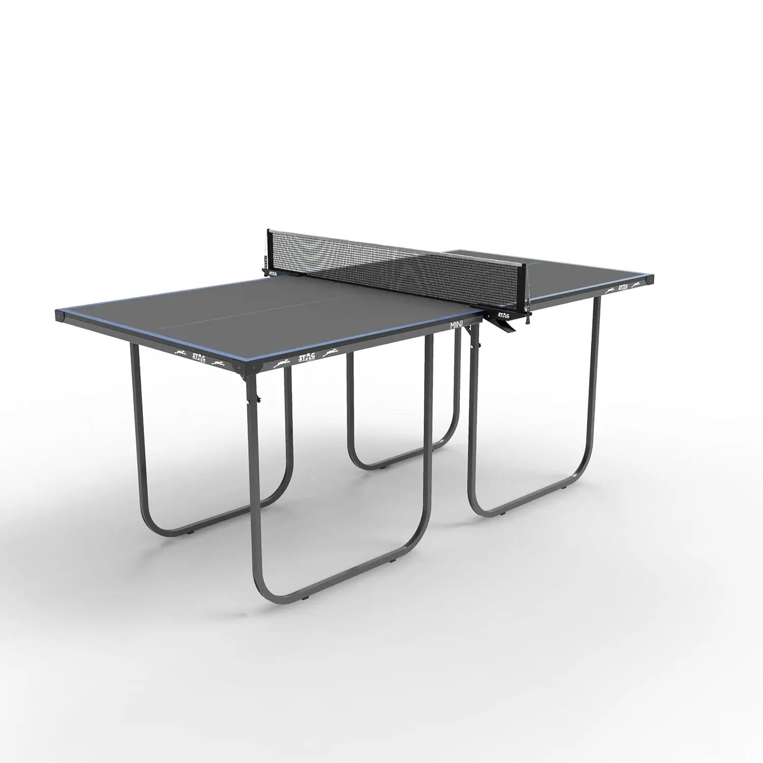Mini Series Table Tennis Table | Compact 12mm Indoor Ping Pong Table with Foldable Design, Durable Steel Frame & Net Set | Space-Saving Table for Home, Kids & Recreation (Blue/Grey) -  1