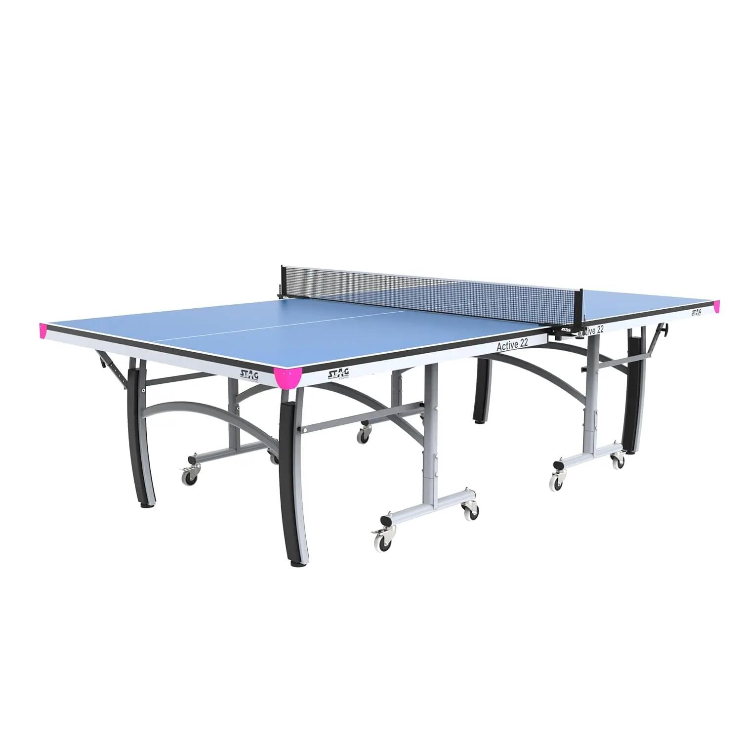 Active 2023 Series Pro Table Tennis T.T Table, Full Size Premium with 7 Minute Quick Easy Setup, Ideal for Both Home and Club - 1 Table Top Cover,2 TT Rackets,6 Balls,1 Clamp Net -  1