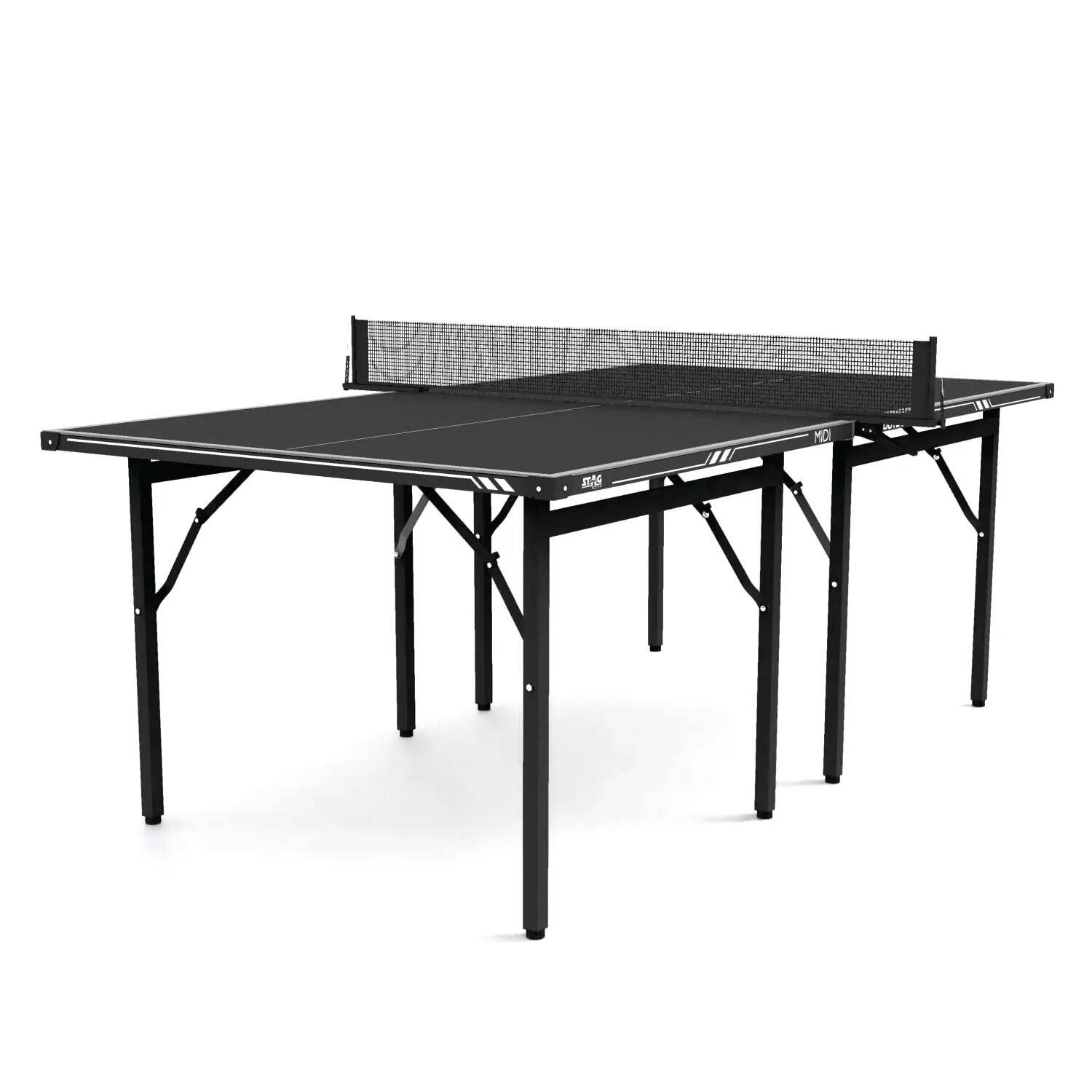 Midi Series Table Tennis Table | Full Size Indoor & Outdoor Table | Foldable 3-in-1 Table with Anti-Glare Surface | Includes Net Set | Black/Grey -  1