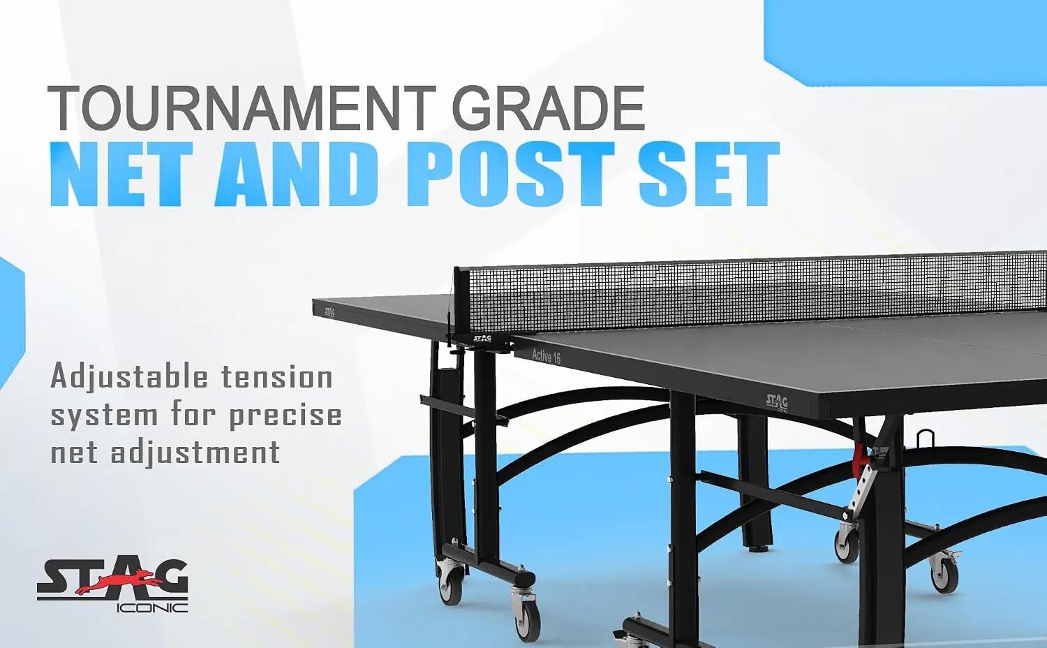 Active 16 Table Tennis Table | Full Size Professional Indoor TT Table | 15mm Engineered Wood Surface | Foldable, Durable, Easy Setup with Wheels, Net Set, 2 ITTF Rackets & 3 Balls -  5