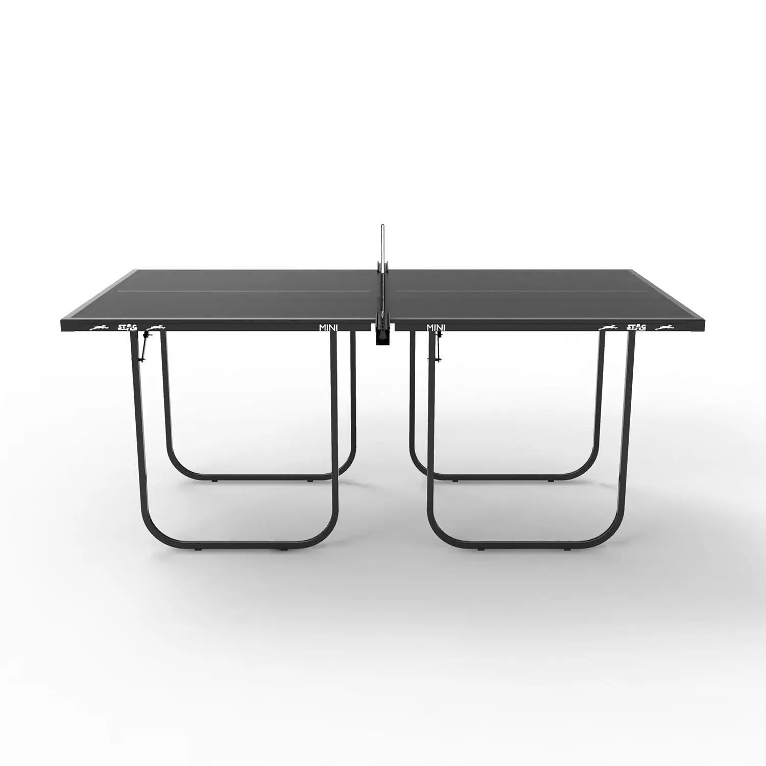 Mini Series Table Tennis Table | Compact 12mm Indoor Ping Pong Table with Foldable Design, Durable Steel Frame & Net Set | Space-Saving Table for Home, Kids & Recreation (Black/Grey) -  4