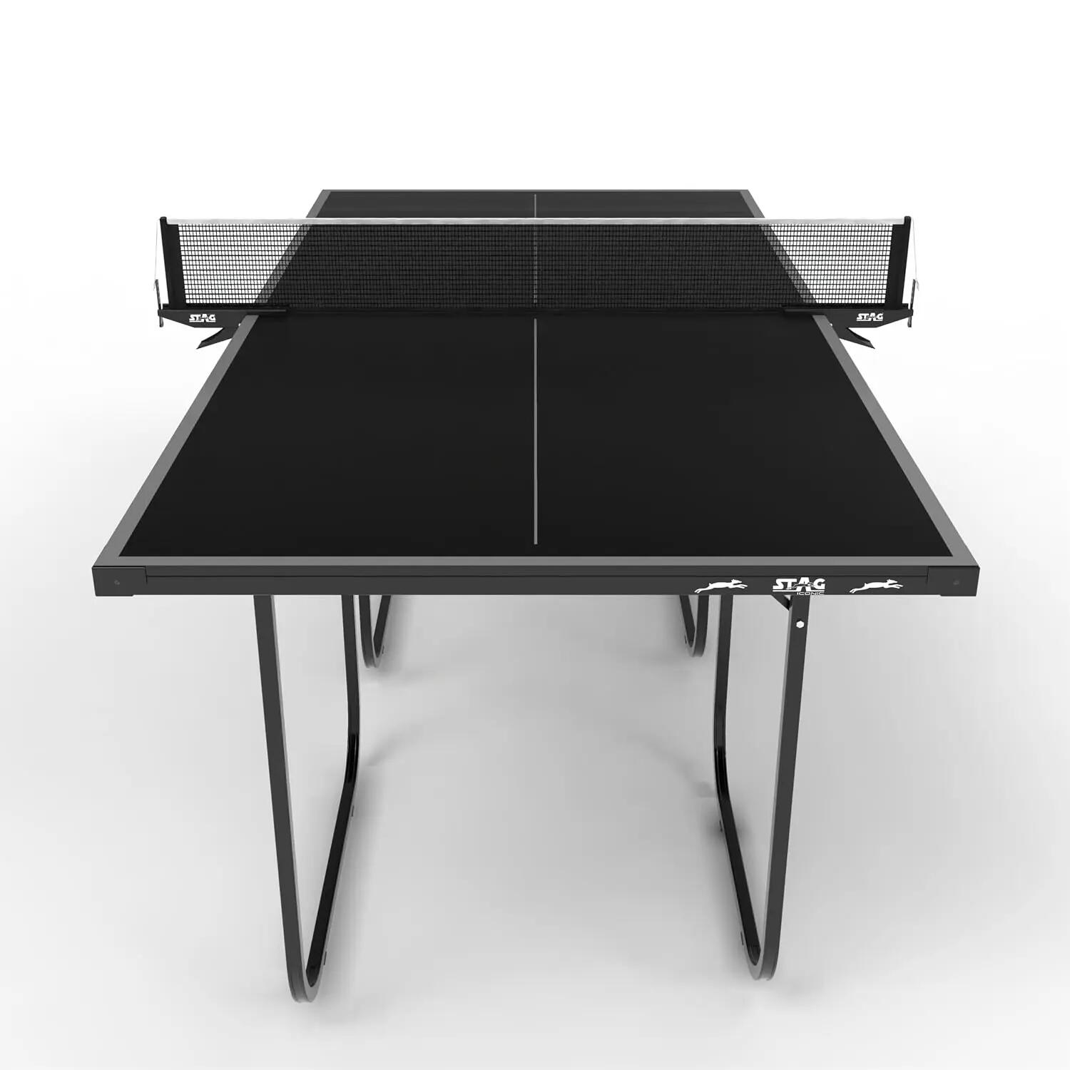 Mini Series Table Tennis Table | Compact 12mm Indoor Ping Pong Table with Foldable Design, Durable Steel Frame & Net Set | Space-Saving Table for Home, Kids & Recreation (Black/Grey) -  3