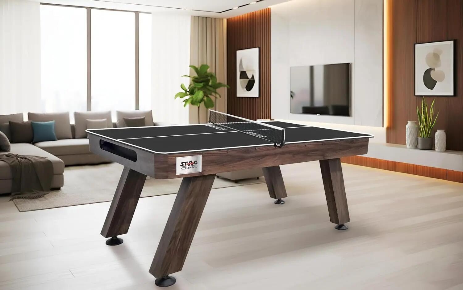 Convert X 3-in-1 Table Tennis Table Multi Game 18 MM Thickness | Table Tennis, Pool & Dining Table | Premium Wooden Finish | Space-Saving Indoor Game Table -  2