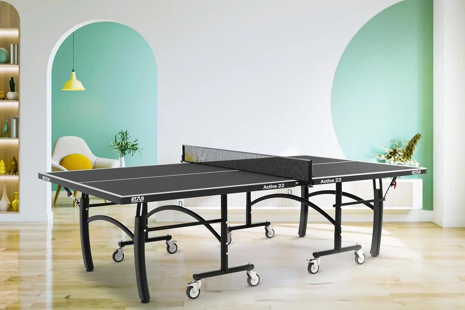 Active 22 Table Tennis Table with Included Accessories | Professional Full-Size 22mm Indoor Ping Pong Table | Quick Assembly, Foldable Design | Net, 2 Rackets, 3 Balls & Cover -  5