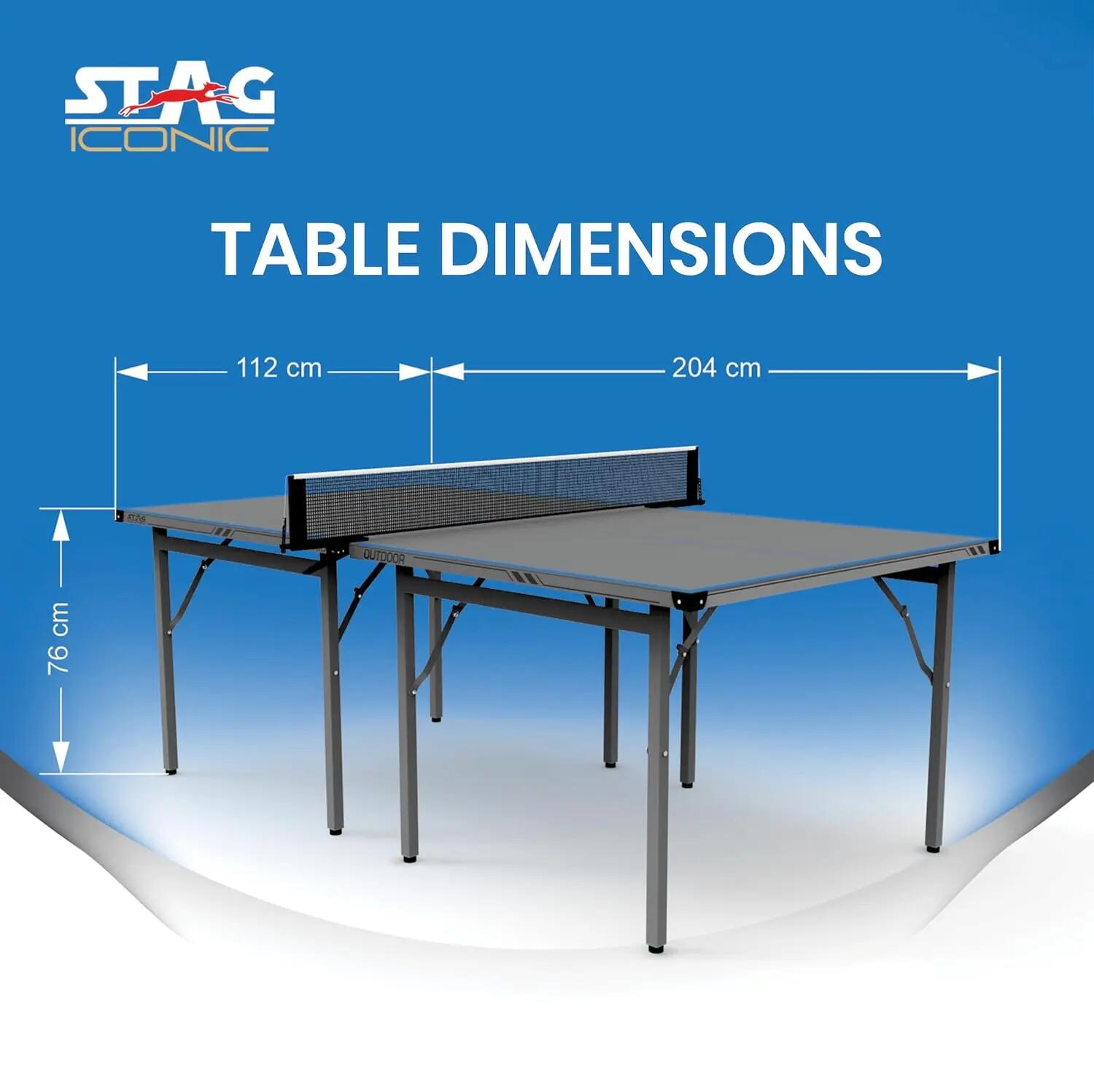 Midi Series Table Tennis Table – Mid-Size Portable Indoor/Outdoor Ping Pong Table, Foldable Space-Saving Design (SI-MIDITable-(Bluegrey)-M24) -  3