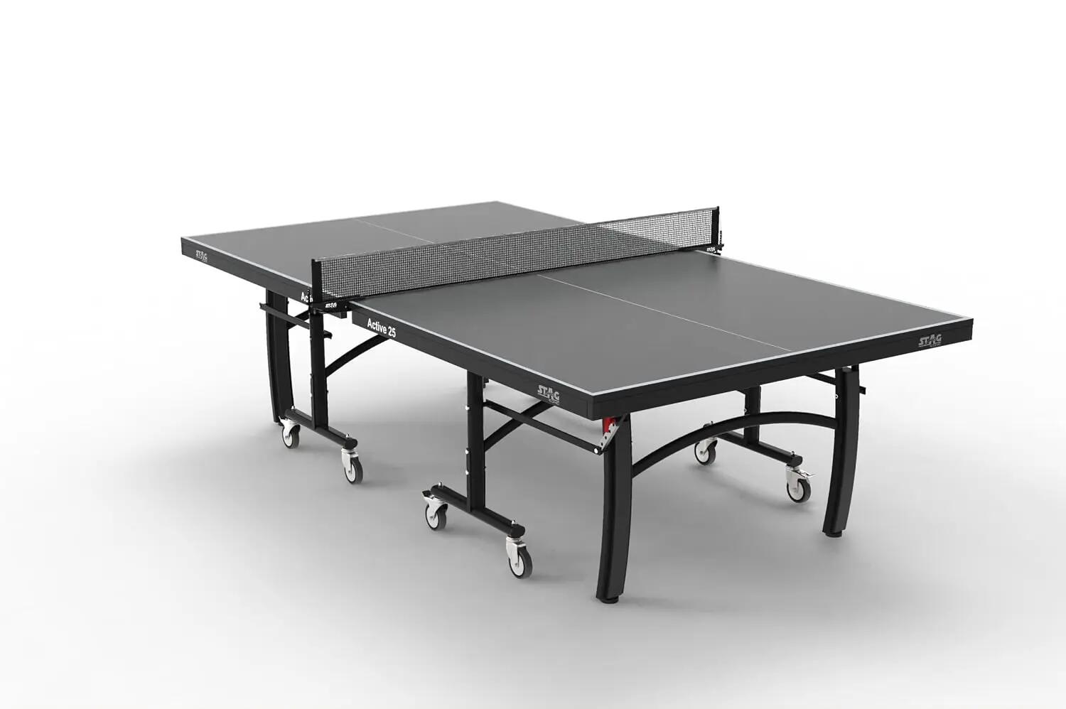 Active 25 Table Tennis Table | Full Size Professional Indoor Table | 25mm Top with Anti-Glare Finish | Includes Net Set, Table Cover, 2 Rackets & 3 Balls | Black-Grey -  4