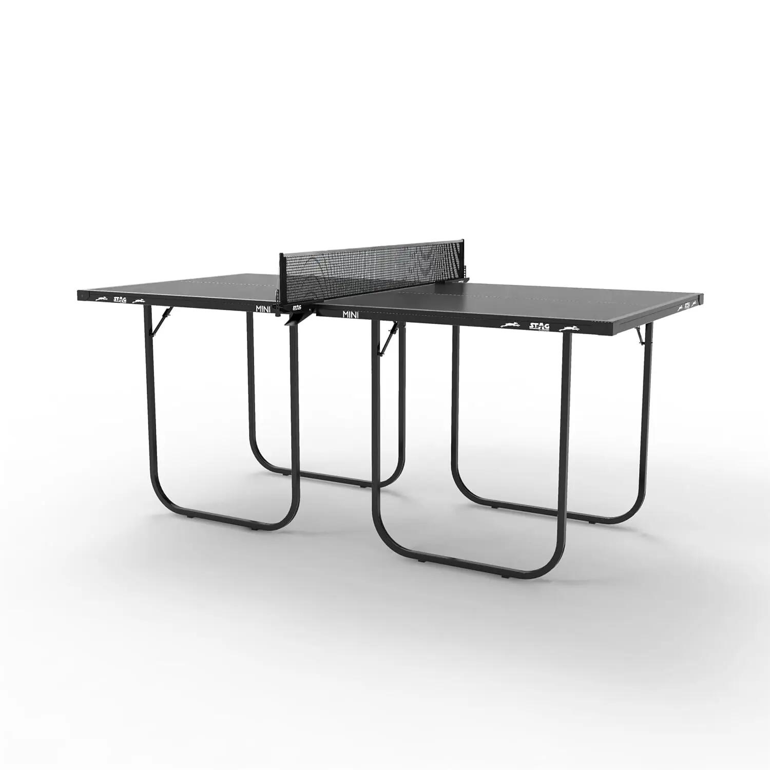 Mini Series Table Tennis Table | Compact 12mm Indoor Ping Pong Table with Foldable Design, Durable Steel Frame & Net Set | Space-Saving Table for Home, Kids & Recreation (Black/Grey) -  2