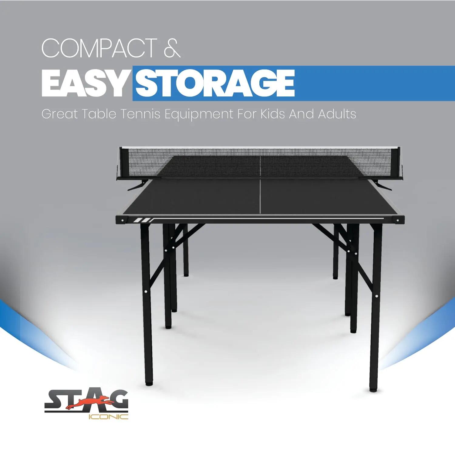 Midi Series Table Tennis Table | Full Size Indoor & Outdoor Table | Foldable 3-in-1 Table with Anti-Glare Surface | Includes Net Set | Black/Grey -  4