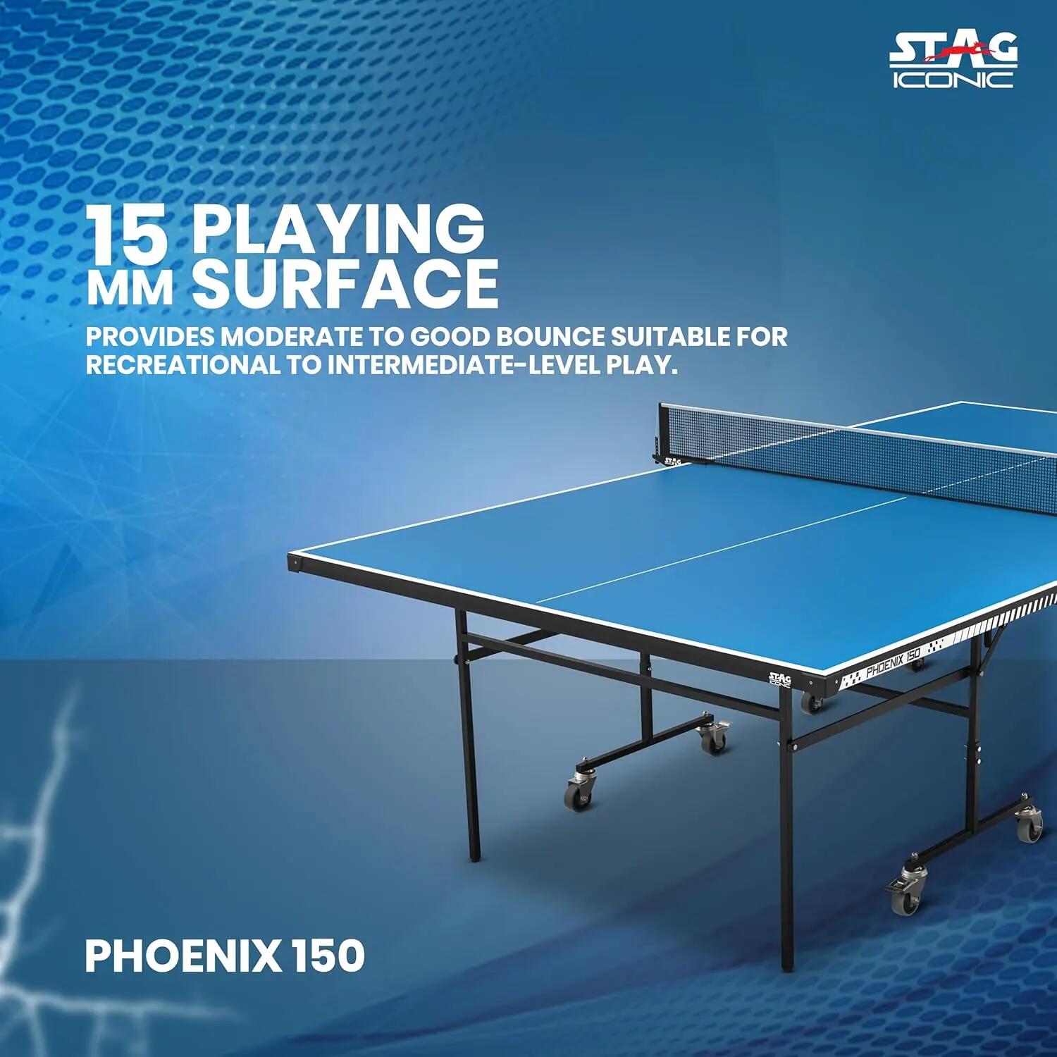 New Launch Phoenix 150 Indoor Premium Table Tennis Table 15MM Top Laminated Board Including (2 TT Rackets, 3 Balls & Table Cover) -  4