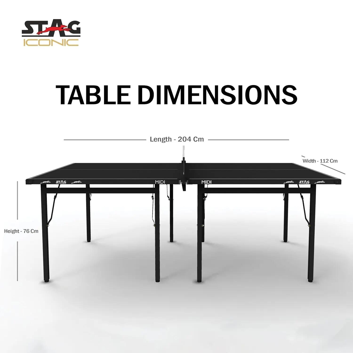 Midi Series Table Tennis Table | Full Size Indoor & Outdoor Table | Foldable 3-in-1 Table with Anti-Glare Surface | Includes Net Set | Black/Grey -  3