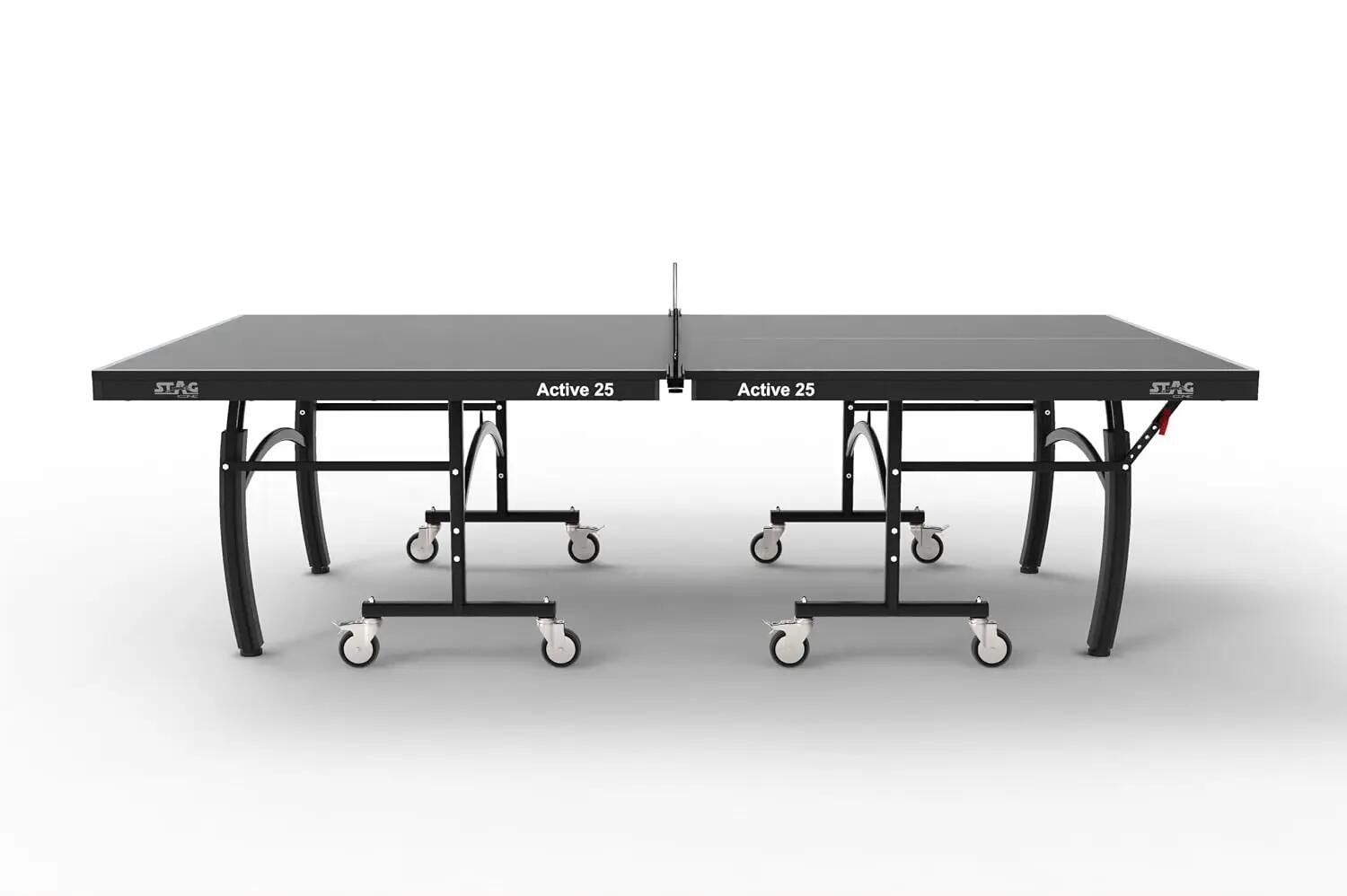 Active 25 Table Tennis Table | Full Size Professional Indoor Table | 25mm Top with Anti-Glare Finish | Includes Net Set, Table Cover, 2 Rackets & 3 Balls | Black-Grey -  2
