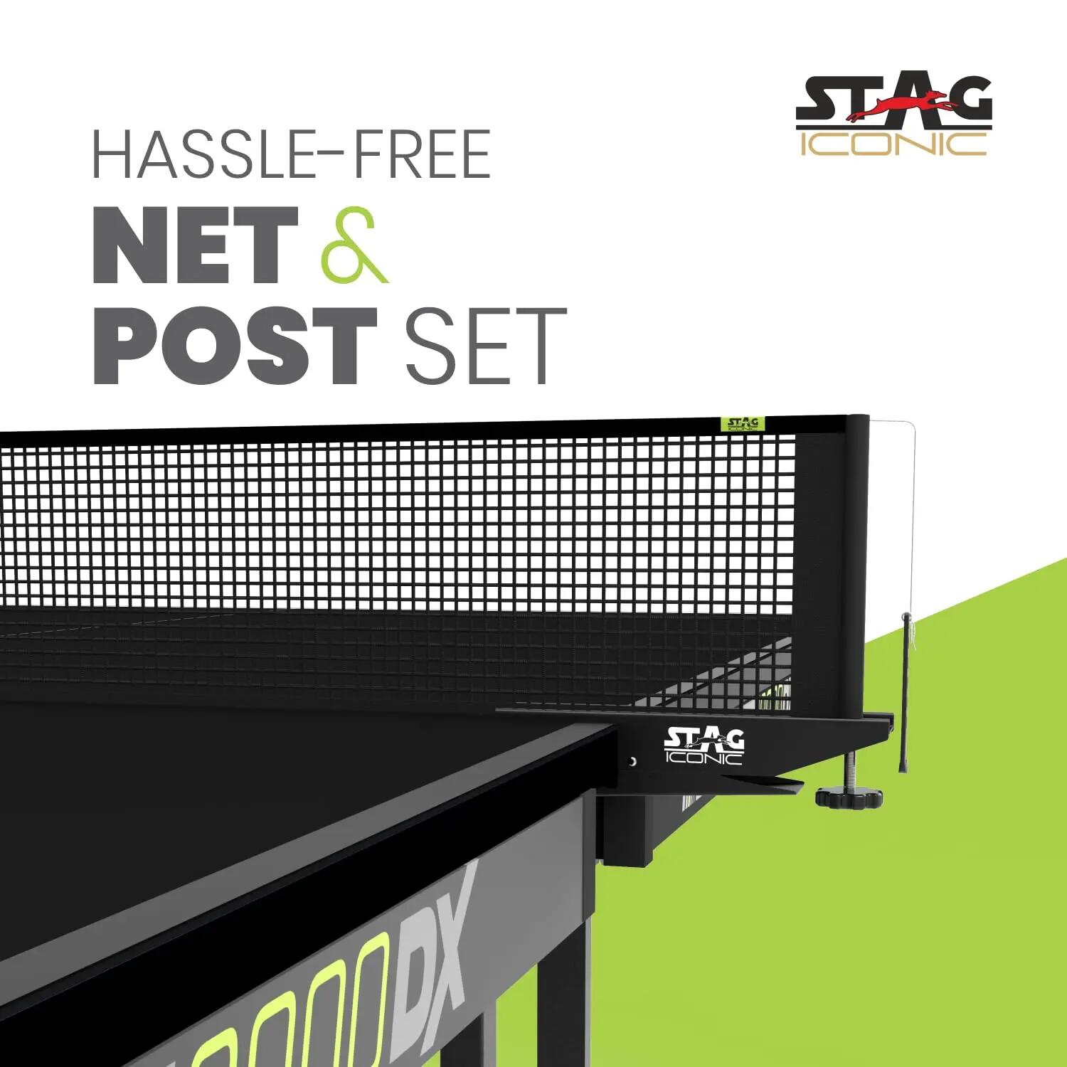 3000 DX Table Tennis Table | 25mm Pro Tec25 Tournament Surface | Full-Size Indoor Ping Pong Table | TTFI Approved | Foldable with Wheels | Includes Net, Rackets & Balls | Black -  2