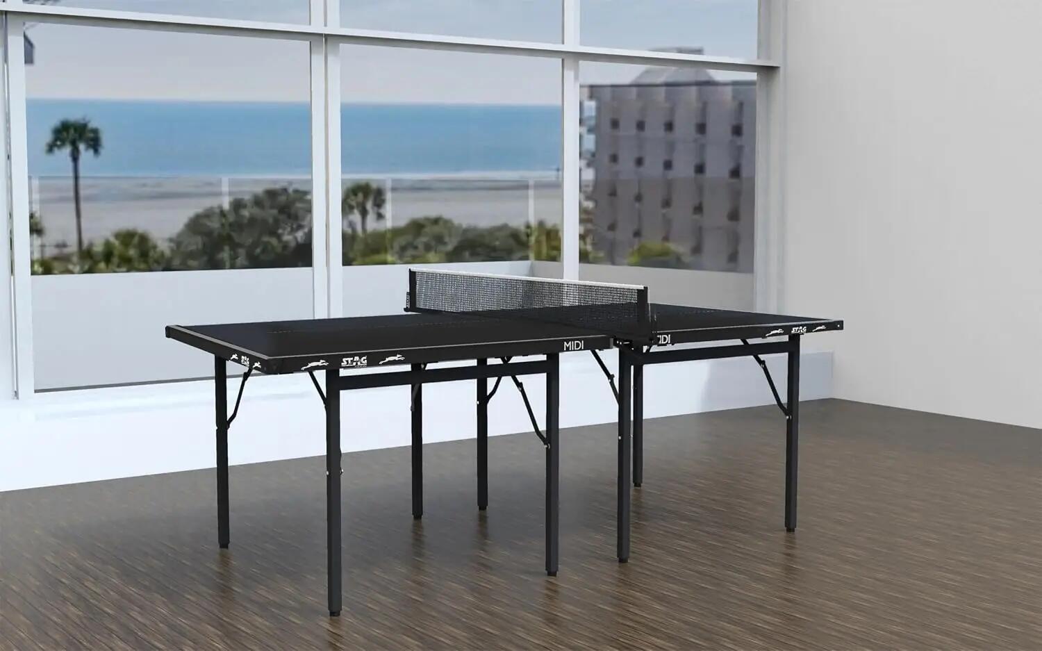 Midi Series Table Tennis Table | Full Size Indoor & Outdoor Table | Foldable 3-in-1 Table with Anti-Glare Surface | Includes Net Set | Black/Grey -  2