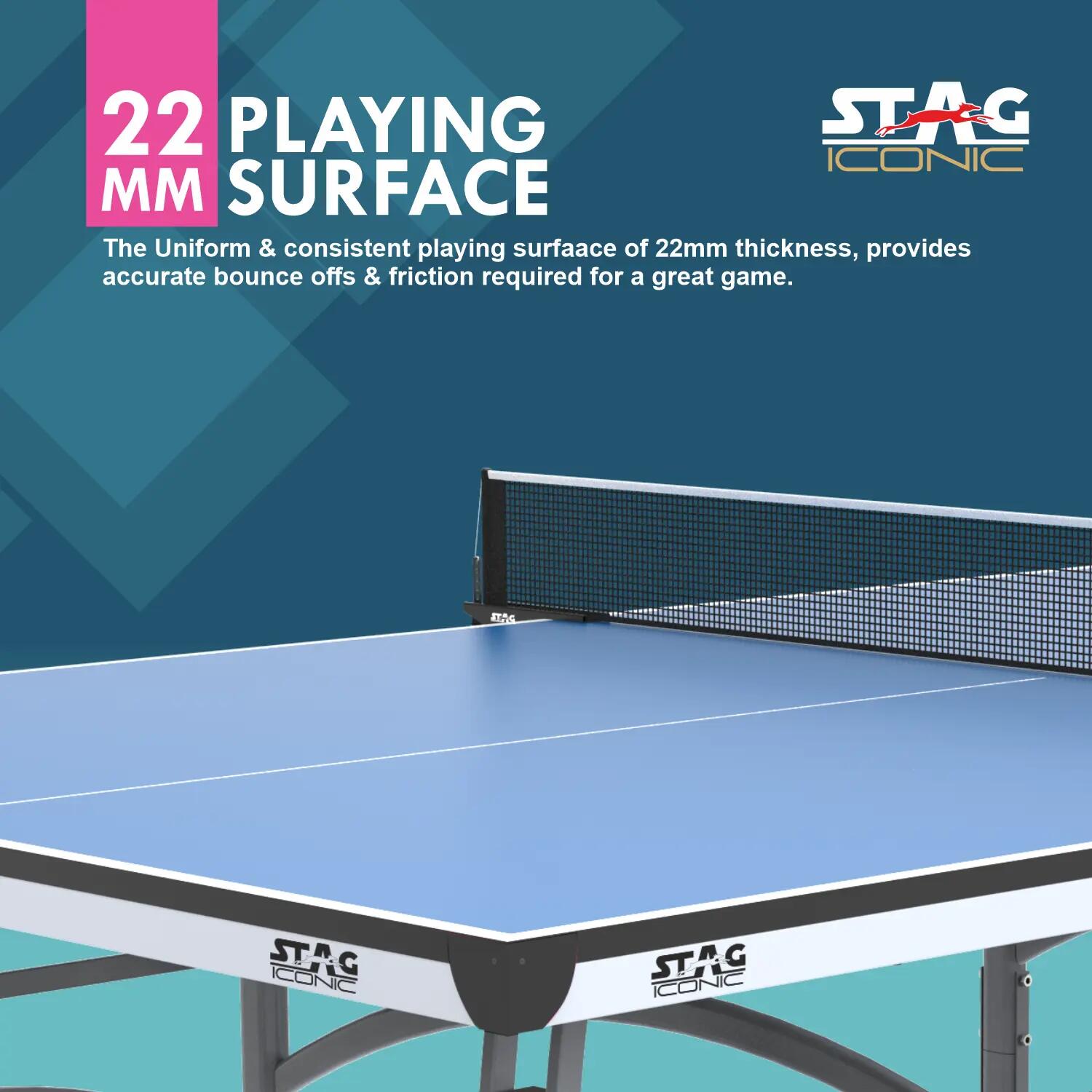 Active 2023 Series Pro Table Tennis T.T Table, Full Size Premium with 7 Minute Quick Easy Setup, Ideal for Both Home and Club - 1 Table Top Cover,2 TT Rackets,6 Balls,1 Clamp Net -  3