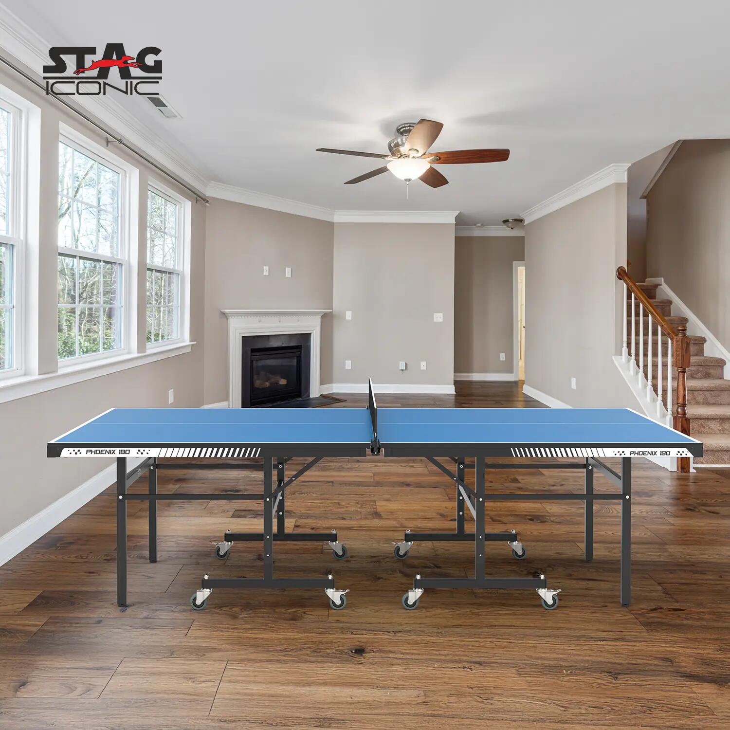 Phoenix 180 Indoor Premium Table Tennis Table 18MM Top Laminated Board Including (2 TT Rackets, 3 Balls & Table Cover) -  3
