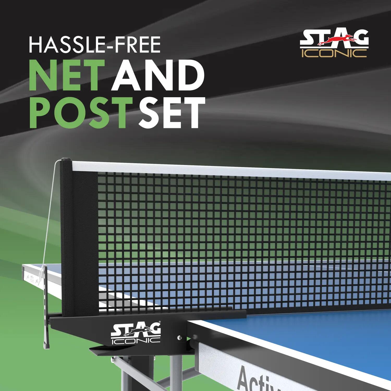 Active 16 Premium Table Tennis Table| Enhance Game with Full Size Indoor T.T Table | Ideal for Home & Club | Foldable with Wheels | Included Net, Cover, 2 ITTF Bats & 3 Balls -  2