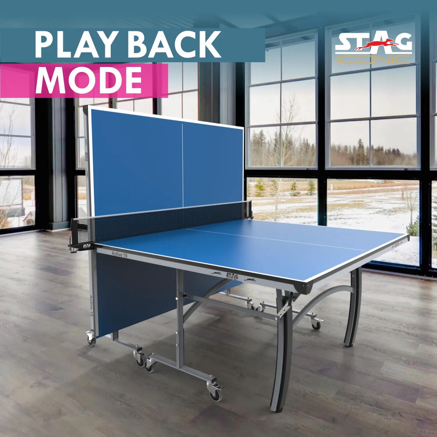 Active 19 Premium Table Tennis Table | Enhance Game with Full Size Indoor T.T Table | Ideal for Home & Club | Foldable with Wheels | Included Net, Cover, 2 Bats & 3 Balls -  3